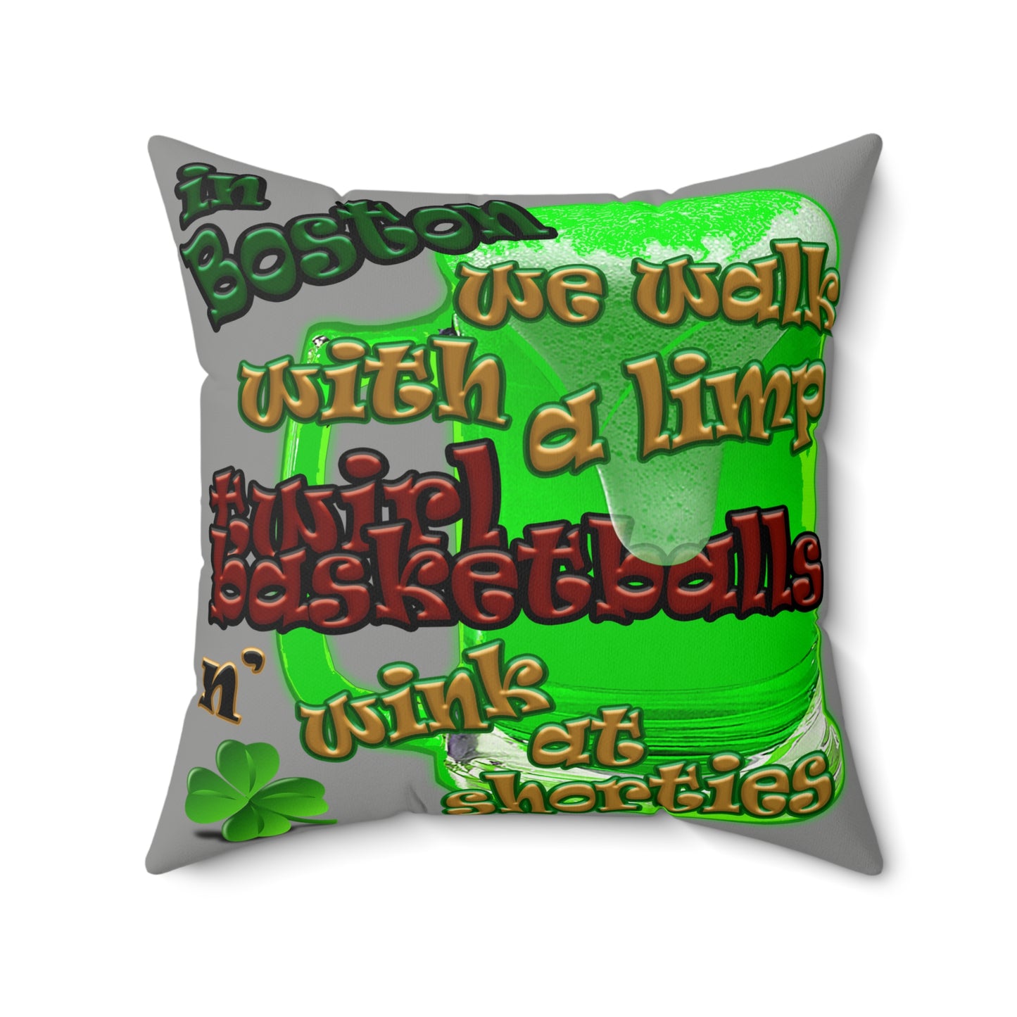 celtics logo - Faux Suede Square Pillow - (grey)