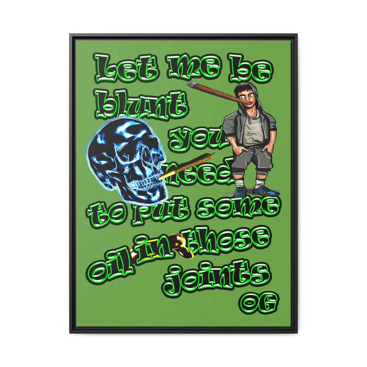 og - framed canvas art (green)