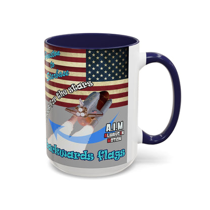 shoot for the stars - Accent Mug (light grey)