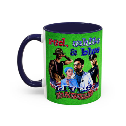 rw&b lives matter - Accent Mug (green turf)