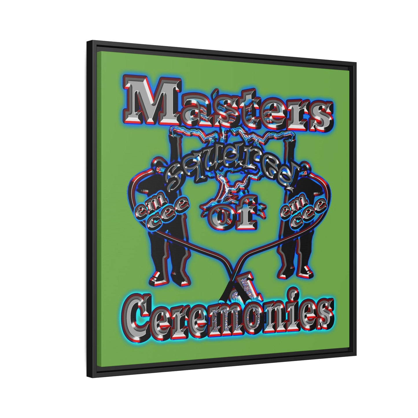 em cee squared - framed canvas art (green)