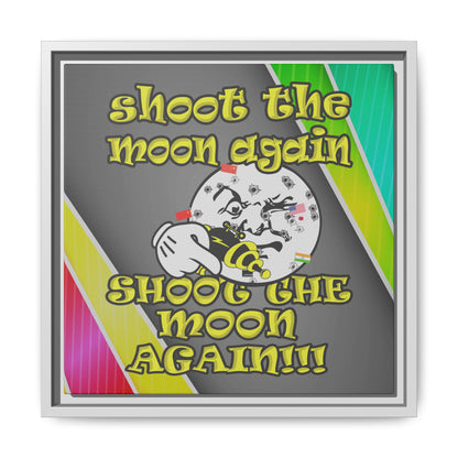 shoot the moon again - framed canvas art (rainbow split)