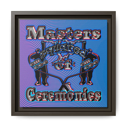 em cee squared - framed canvas art (light blue-purple wave)