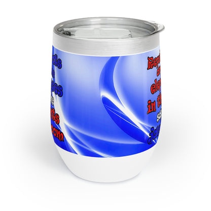 donkeys and elephants - Chill Wine Tumbler (blue-white wave)