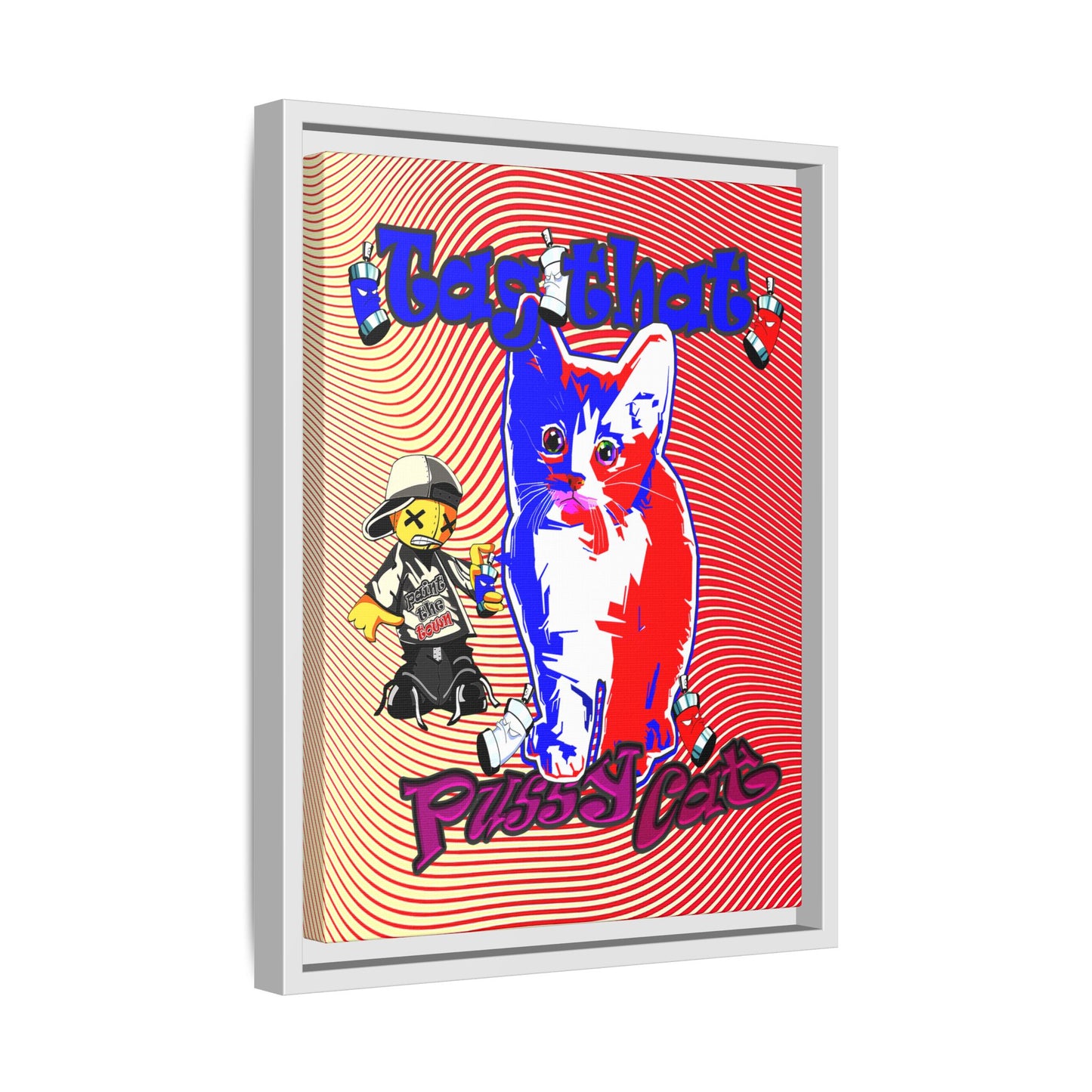 tag that - framed canvas art (yellow-orange wave)