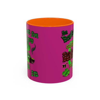 celtics logo - Accent Mug (pink)