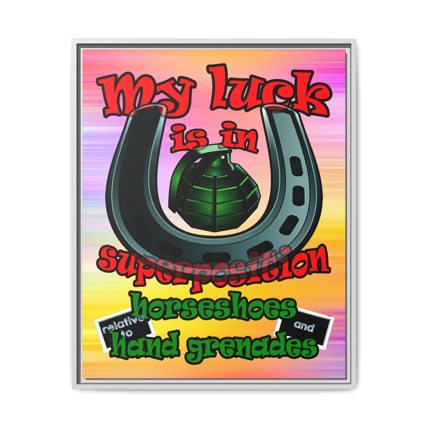 my luck - framed canvas art (color blur)