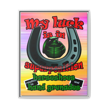my luck - framed canvas art (color blur)