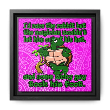 turtle race - framed canvas art (pink swirl)