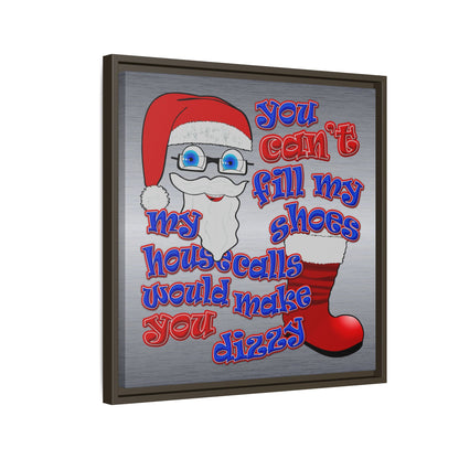 santa's shoes - framed canvas art (brushed nickel)