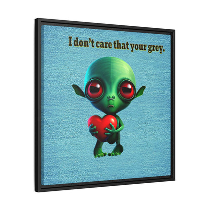 I don't care that your grey - framed canvas art (faded blue)