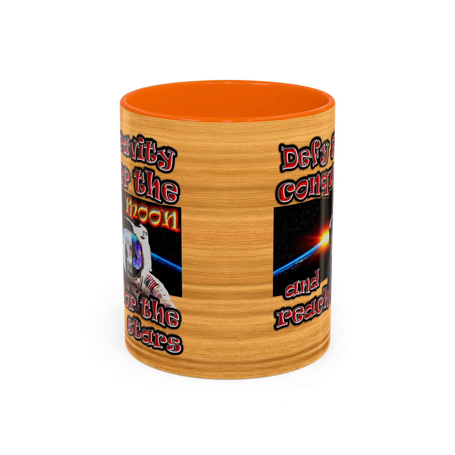 defy conquer reach - Accent Mug (butterscotch wood finish)