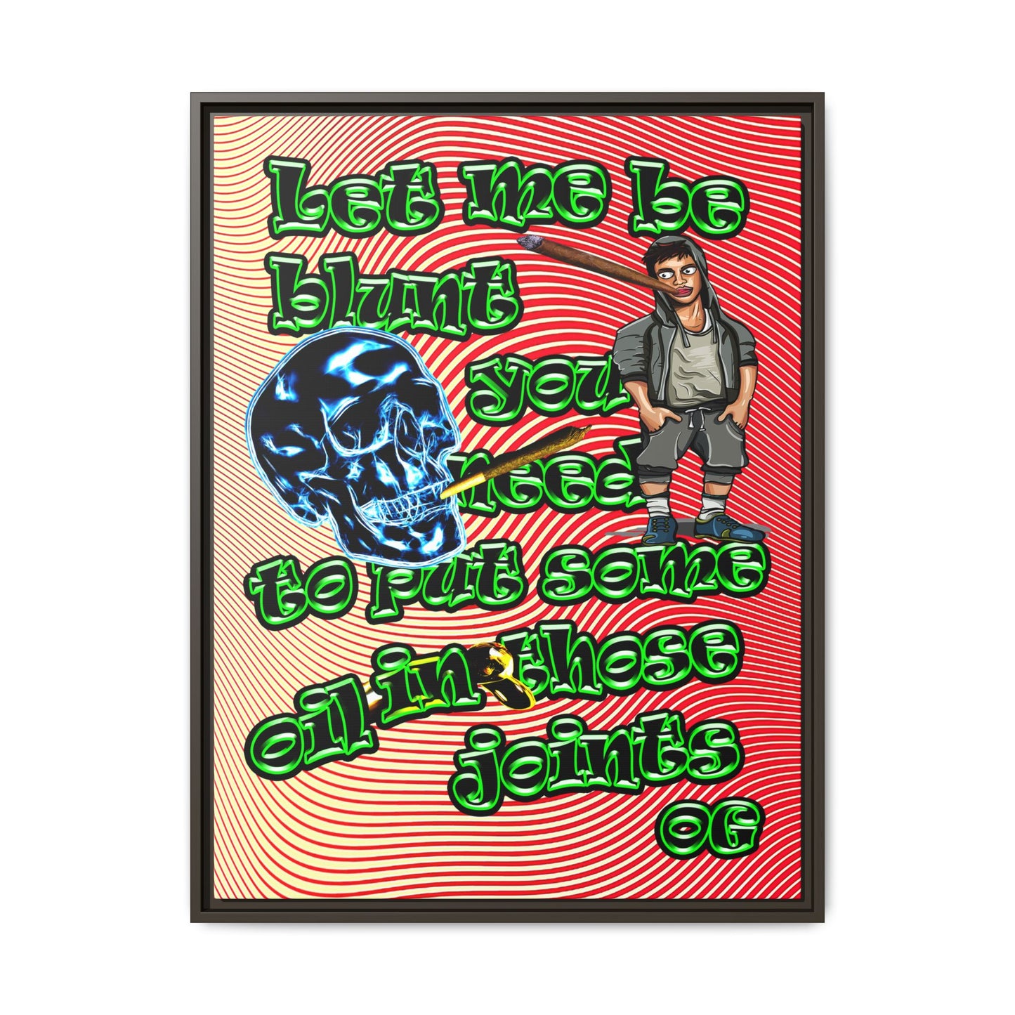 og - framed canvas art (yellow-orange wave)