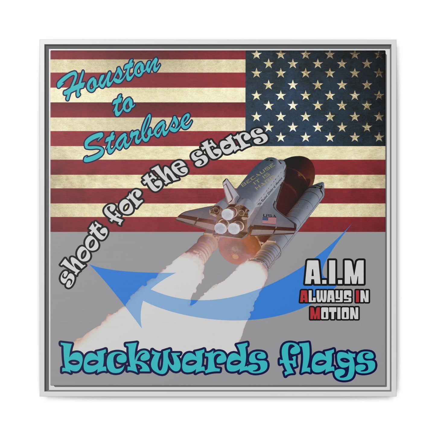 shoot for the stars - framed canvas art (grey)