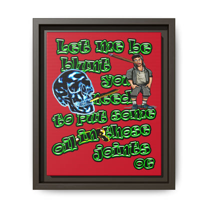 og - framed canvas art (dark red)