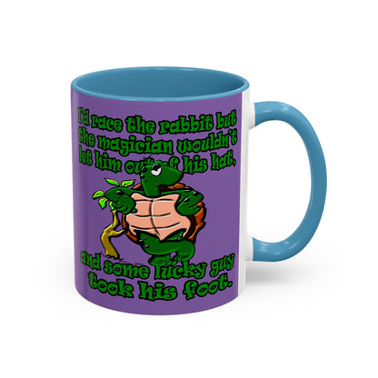 turtle race - Accent Mug (light purple)