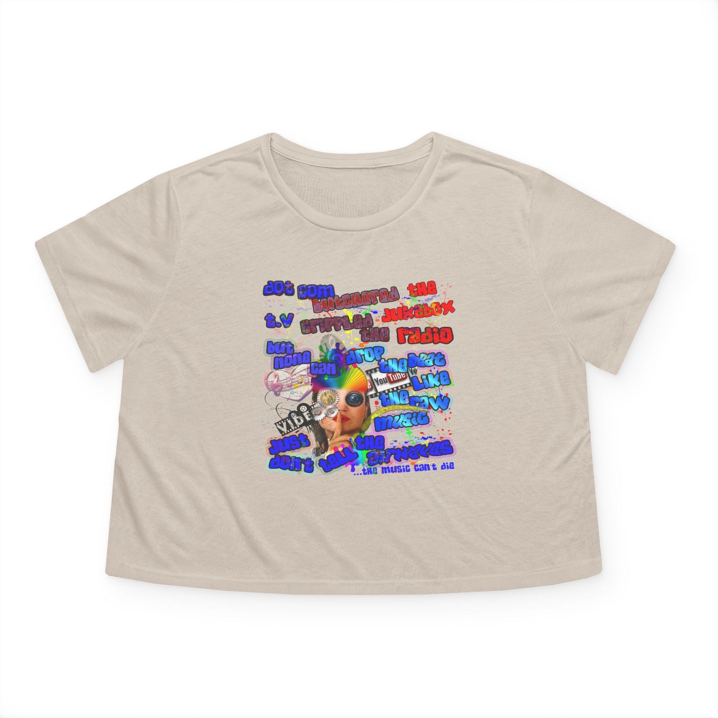 drop the beat - Women's Flowy Cropped Tee