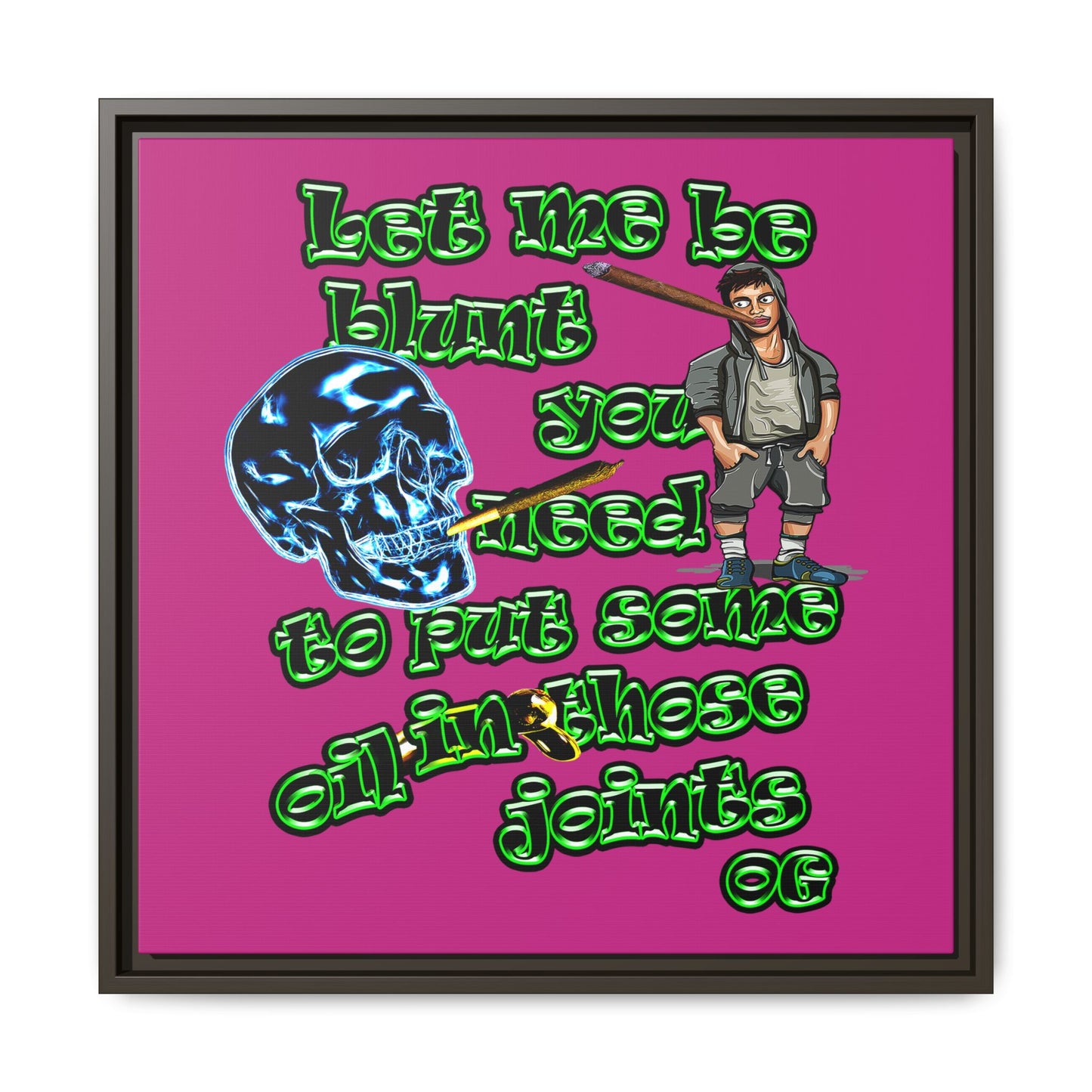 og - framed canvas art (pink)