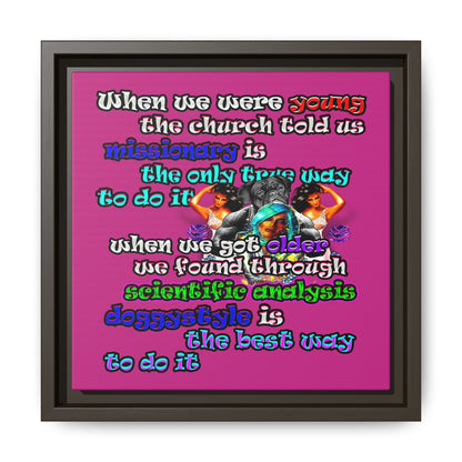 doggystyle - framed canvas art (pink)