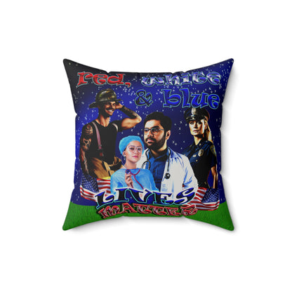 rw&b lives matter - Faux Suede Square Pillow - ('snoops' background)