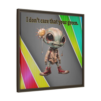 I don't care that your green - framed canvas art (rainbow split)