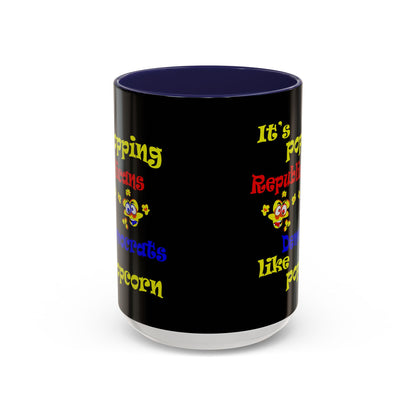 popping like popcorn - Accent Mug (black)