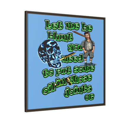 og - framed canvas art (light blue)