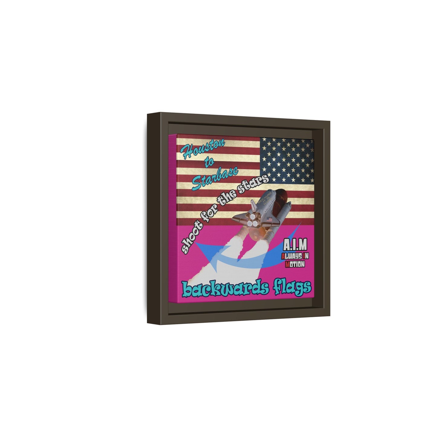shoot for the stars - framed canvas art (pink)