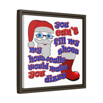 santa's shoes - framed canvas art (white)