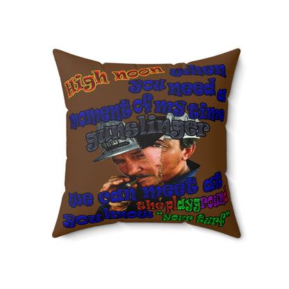 high noon - Faux Suede Square Pillow - (brown)
