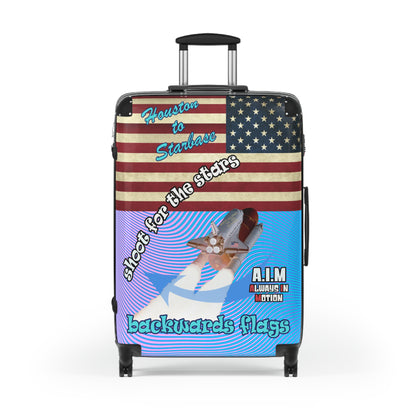 shoot for the stars - Suitcase (light blue-purple wave)