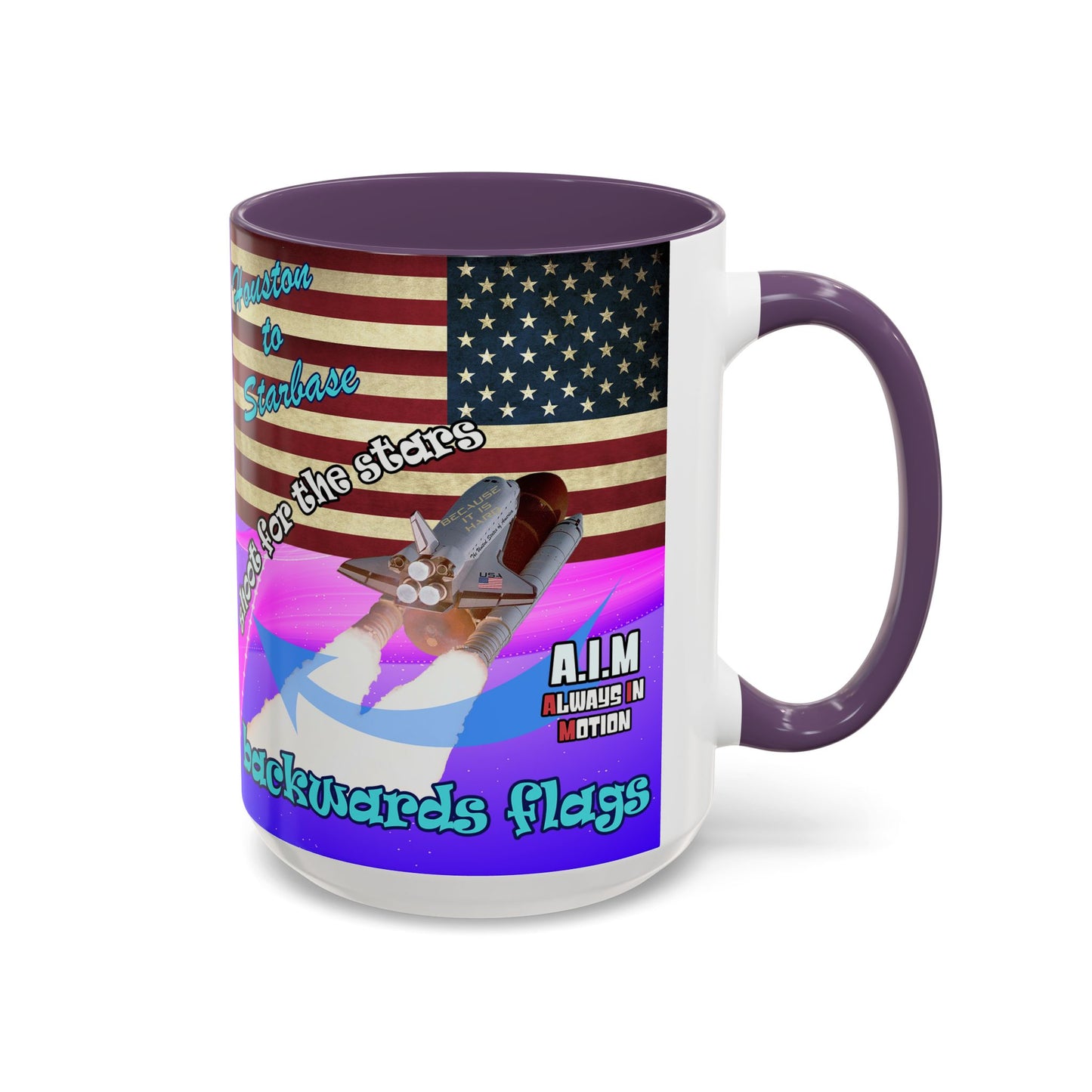 shoot for the stars - Accent Mug (purple-pink wave)