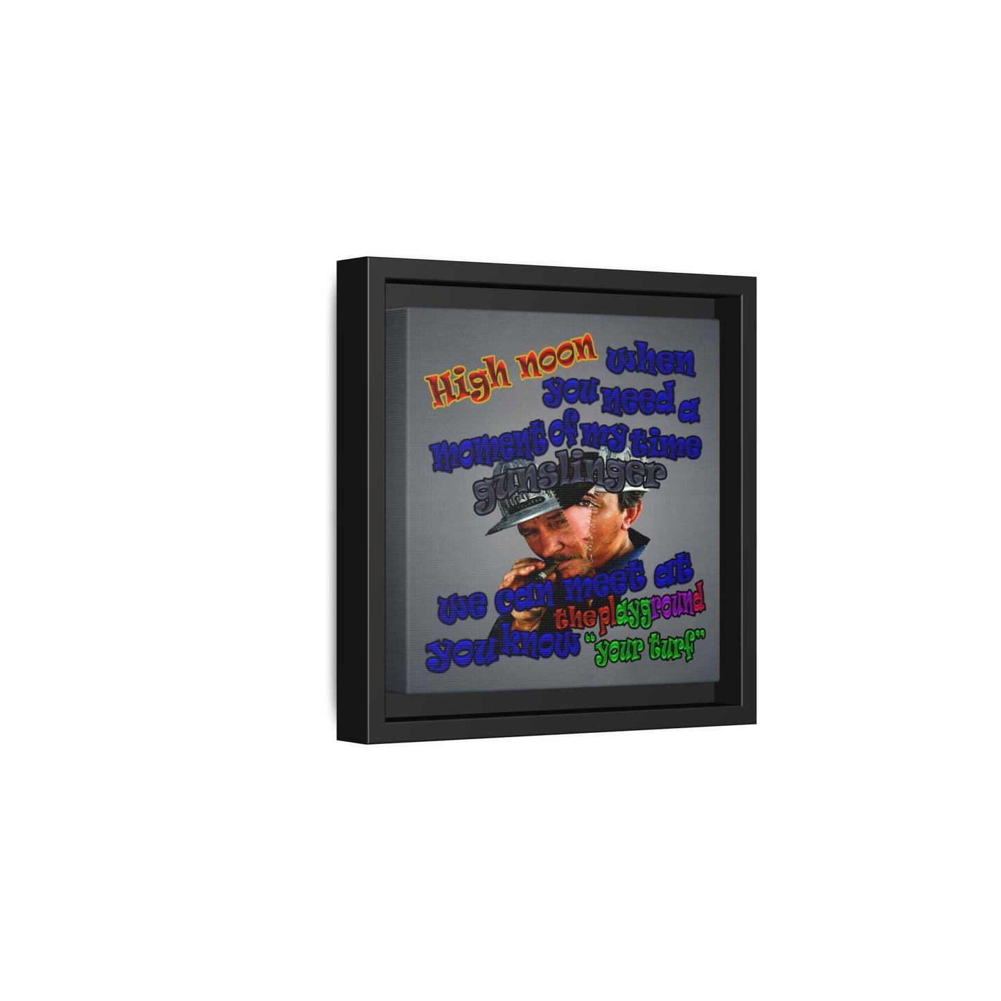 high noon - framed canvas art (grey-light grey)