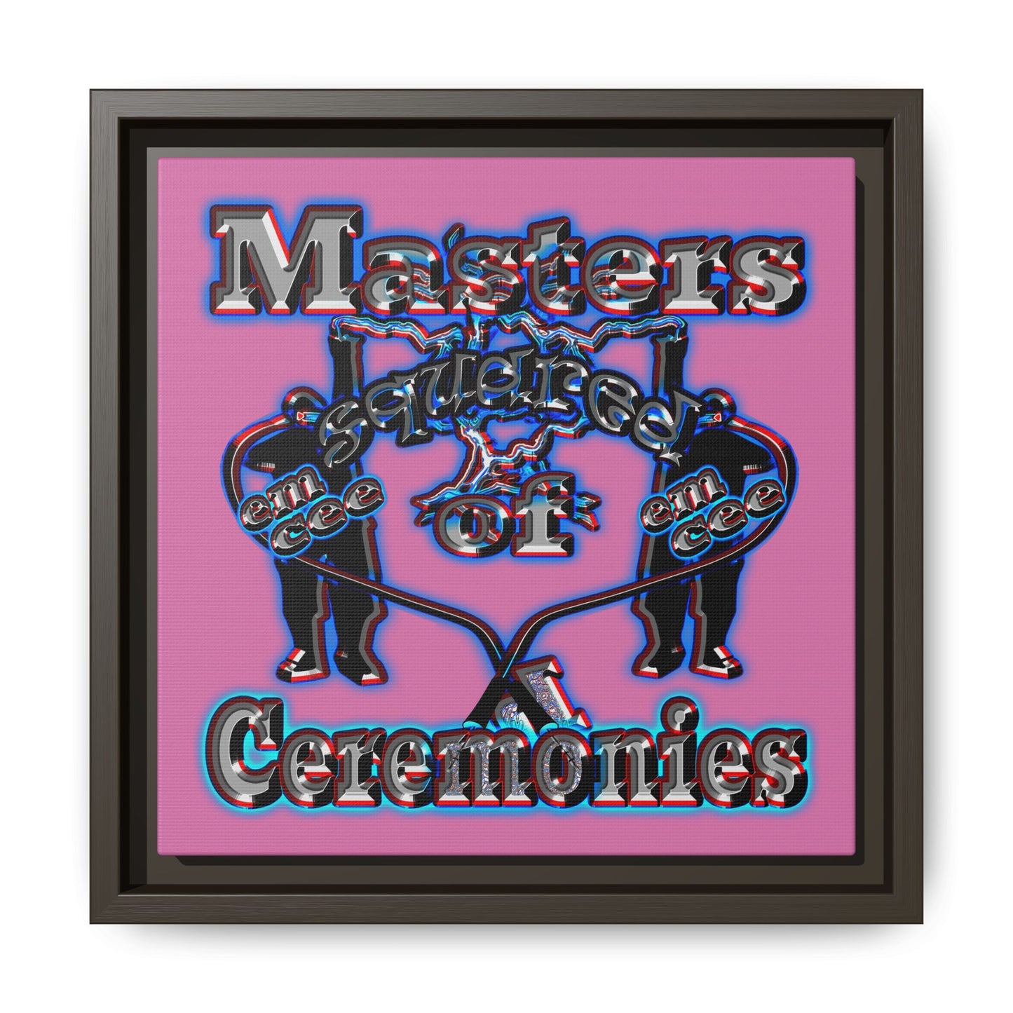 em cee squared - framed canvas art (light pink)