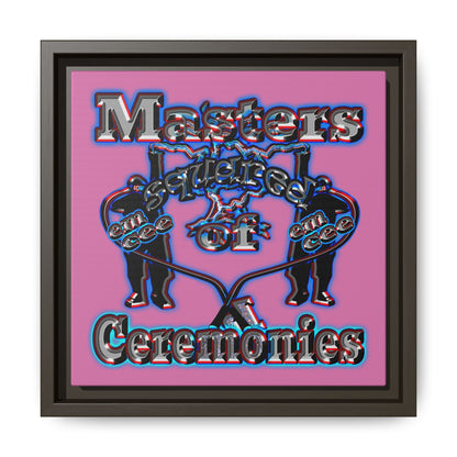 em cee squared - framed canvas art (light pink)