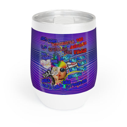 drop the beat - Chill Wine Tumbler  (purple wave)