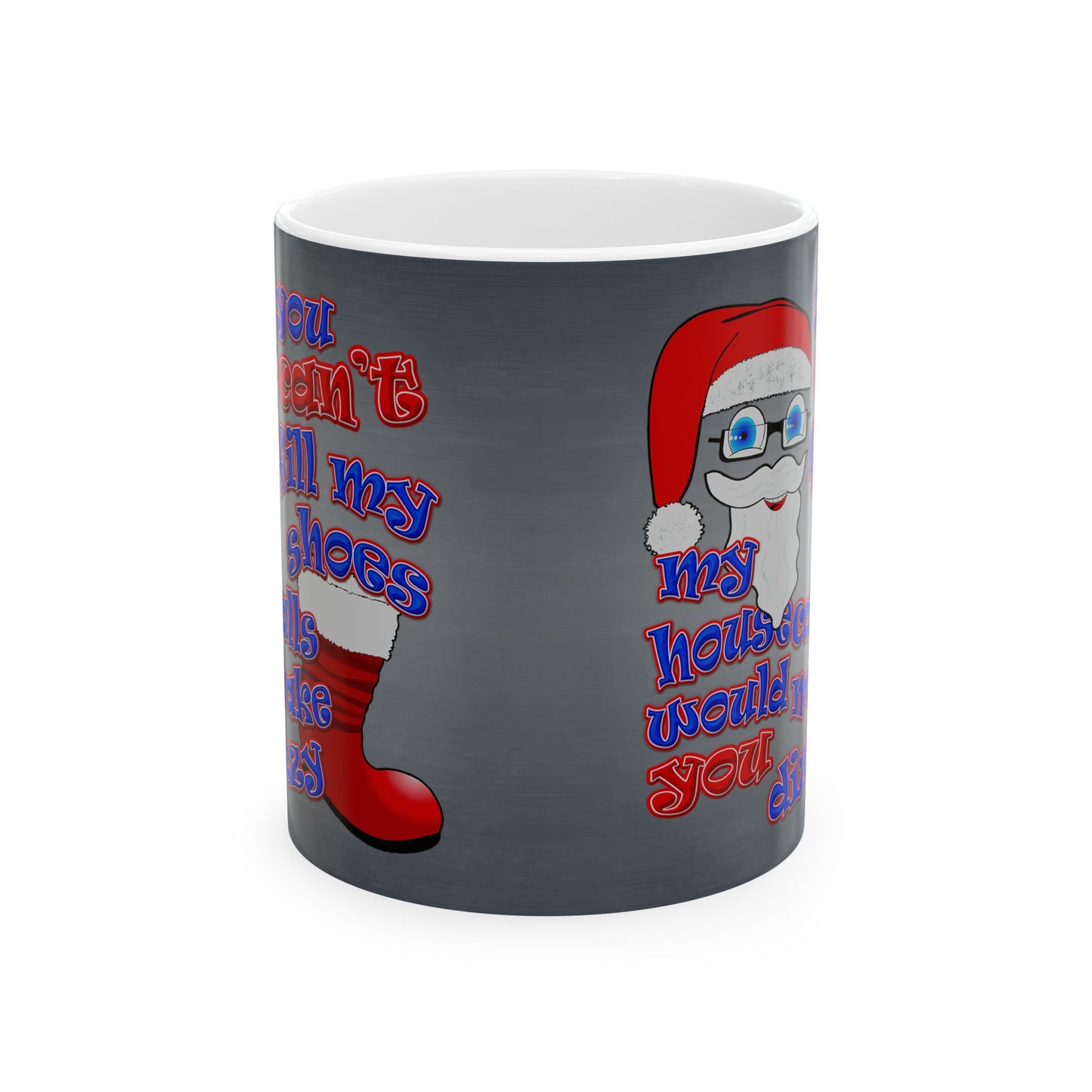 santa's shoes - White Mug (grey-light grey)