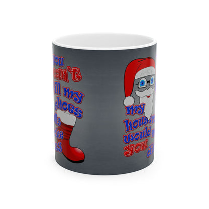 santa's shoes - White Mug (grey-light grey)