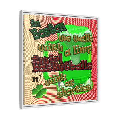 celtics logo - framed canvas art (yellow-orange wave)