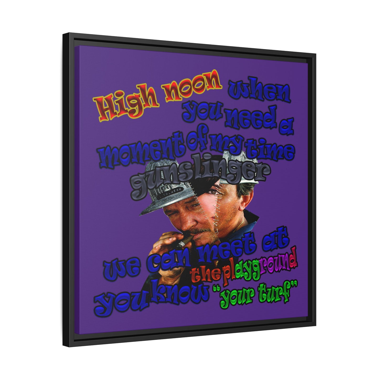 high noon - framed canvas art (purple)