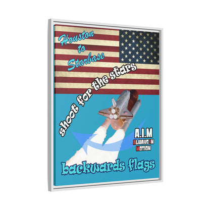 shoot for the stars - framed canvas art (turquoise)