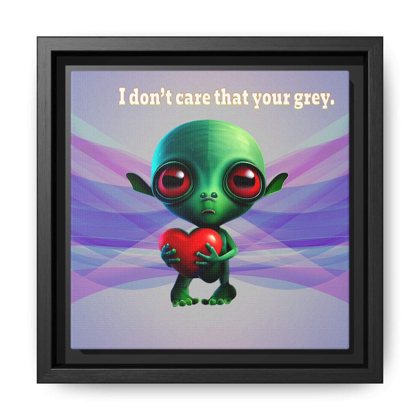 I don't care that your grey - framed canvas art (light blue-pink wave)