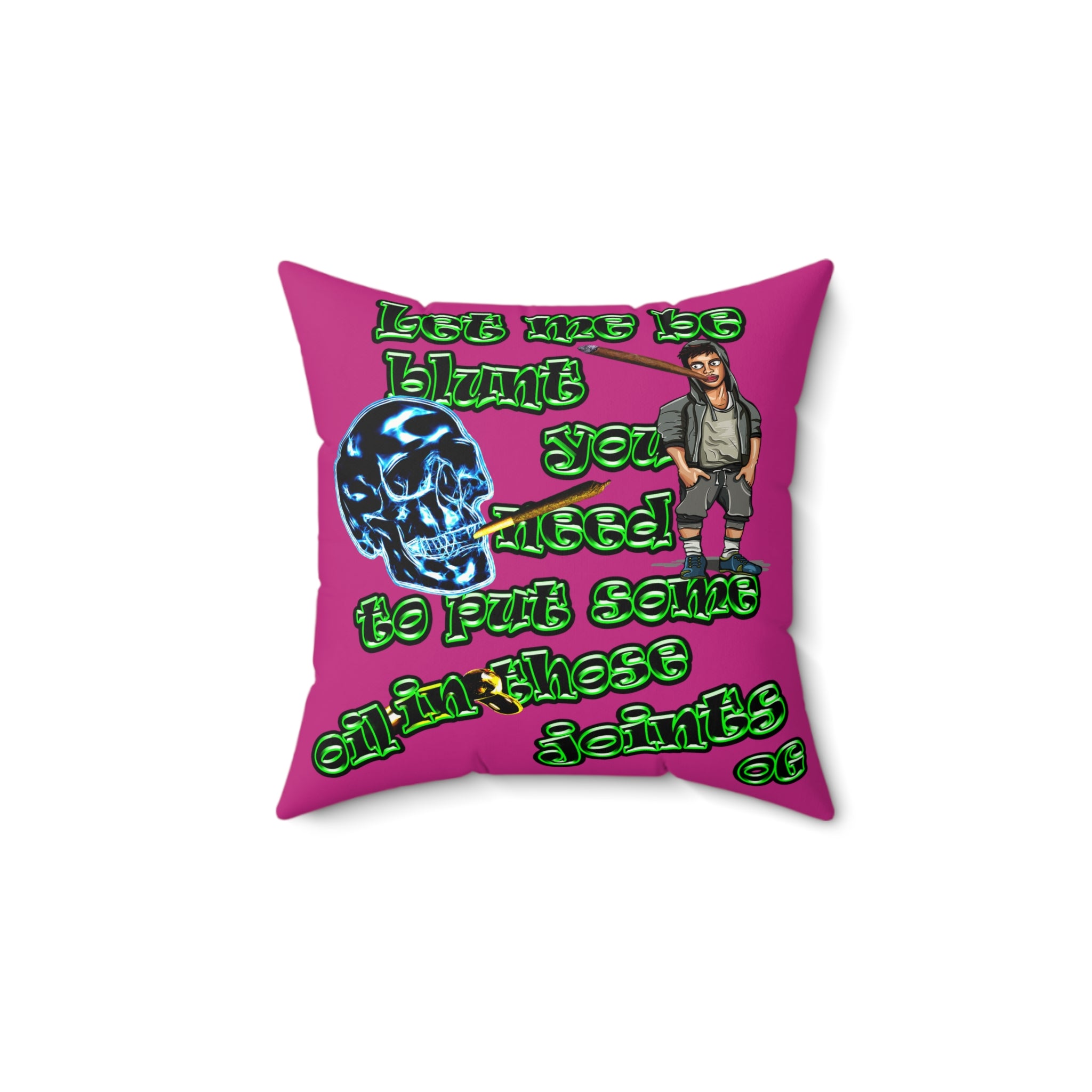og - Faux Suede Square Pillow - (pink)