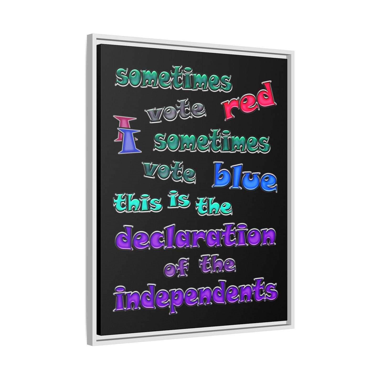 declaration of the independents - framed canvas art (black)