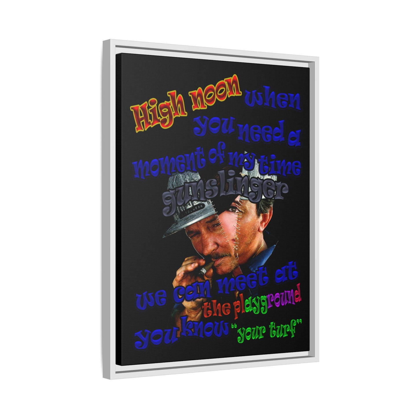 high noon - framed canvas art (black)
