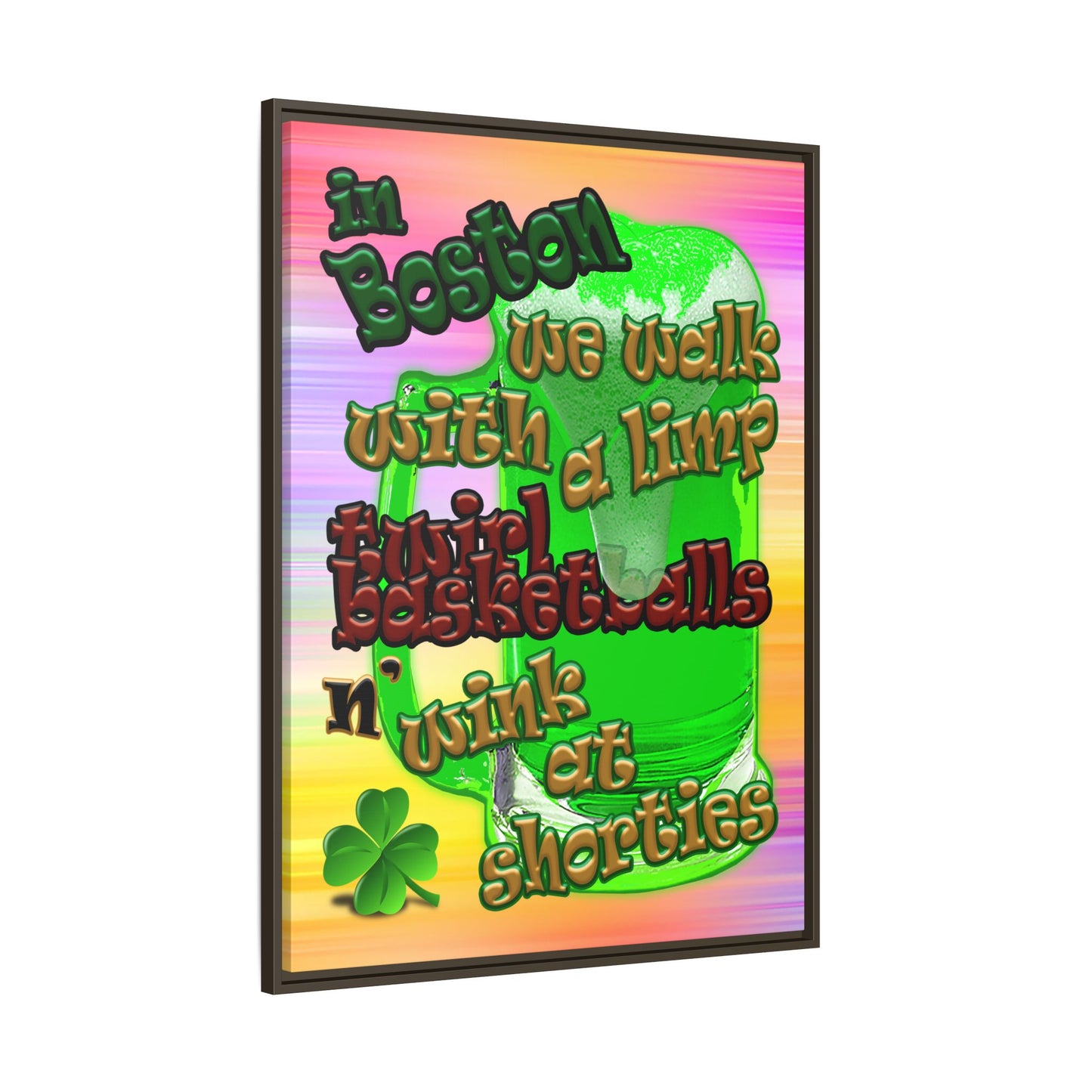 celtics logo - framed canvas art (color blur)