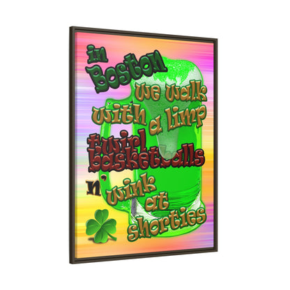 celtics logo - framed canvas art (color blur)
