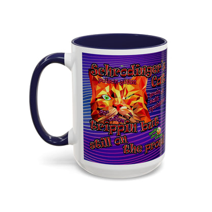 schrodinger's cat - Accent Mug (purple wave)