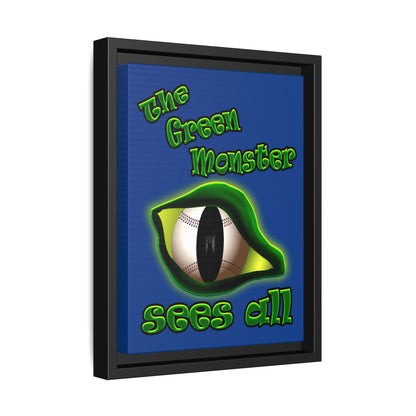 green monster - framed canvas art (dark blue)