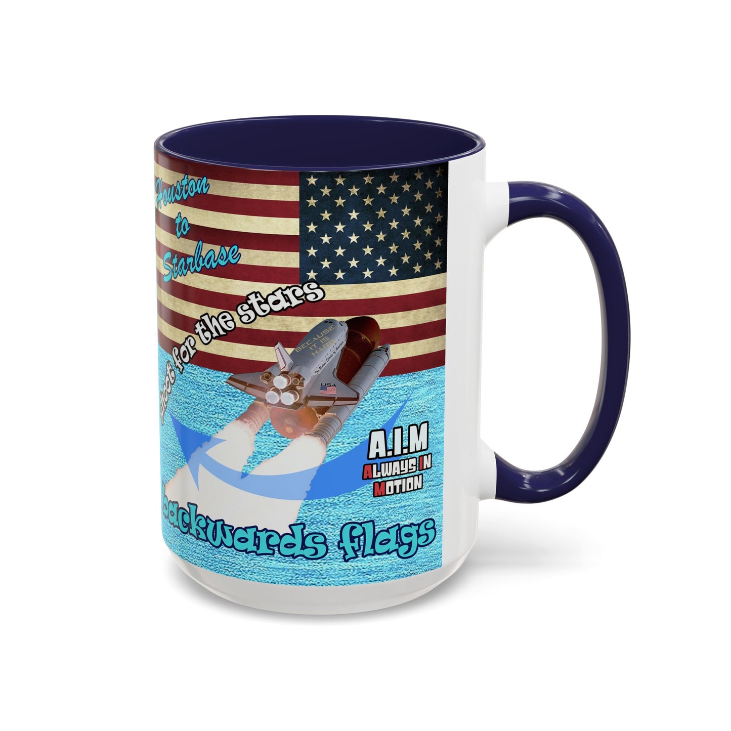 shoot for the stars - Accent Mug (faded blue)